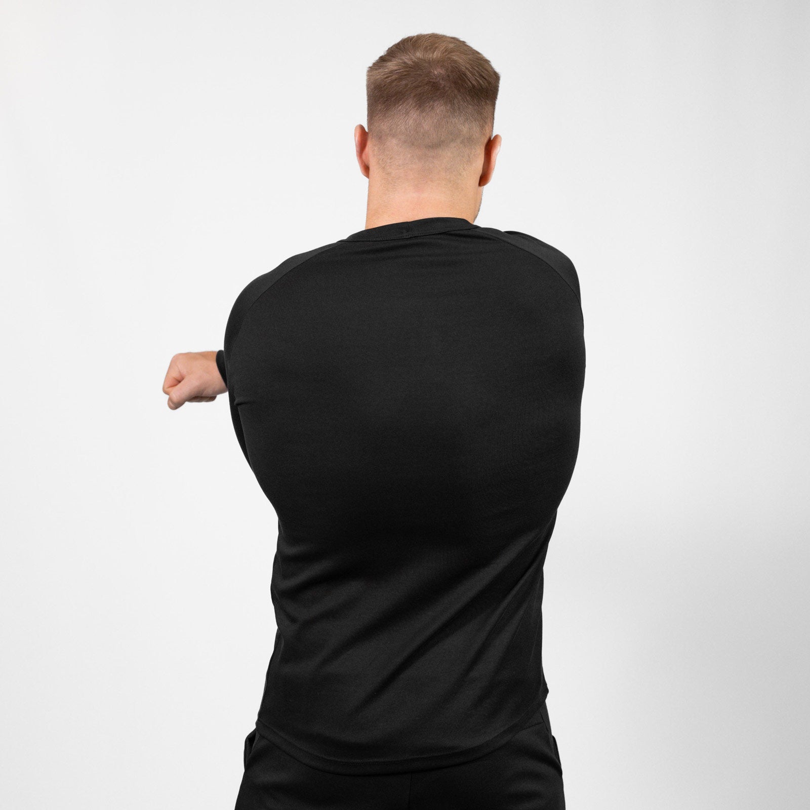 HYPERFORCE® Athletic Style Muscle Fit Stretch Long sleeve Pullover schwarz Gym Training Fitness