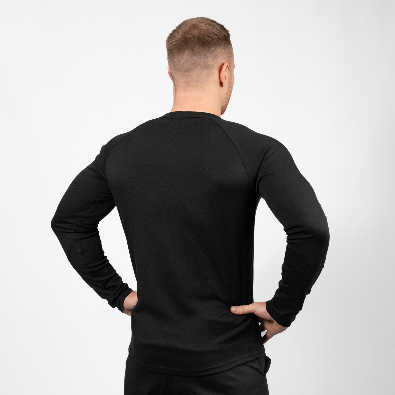 HYPERFORCE® Athletic Style Muscle Fit Stretch Long sleeve Pullover schwarz Gym Training Fitness