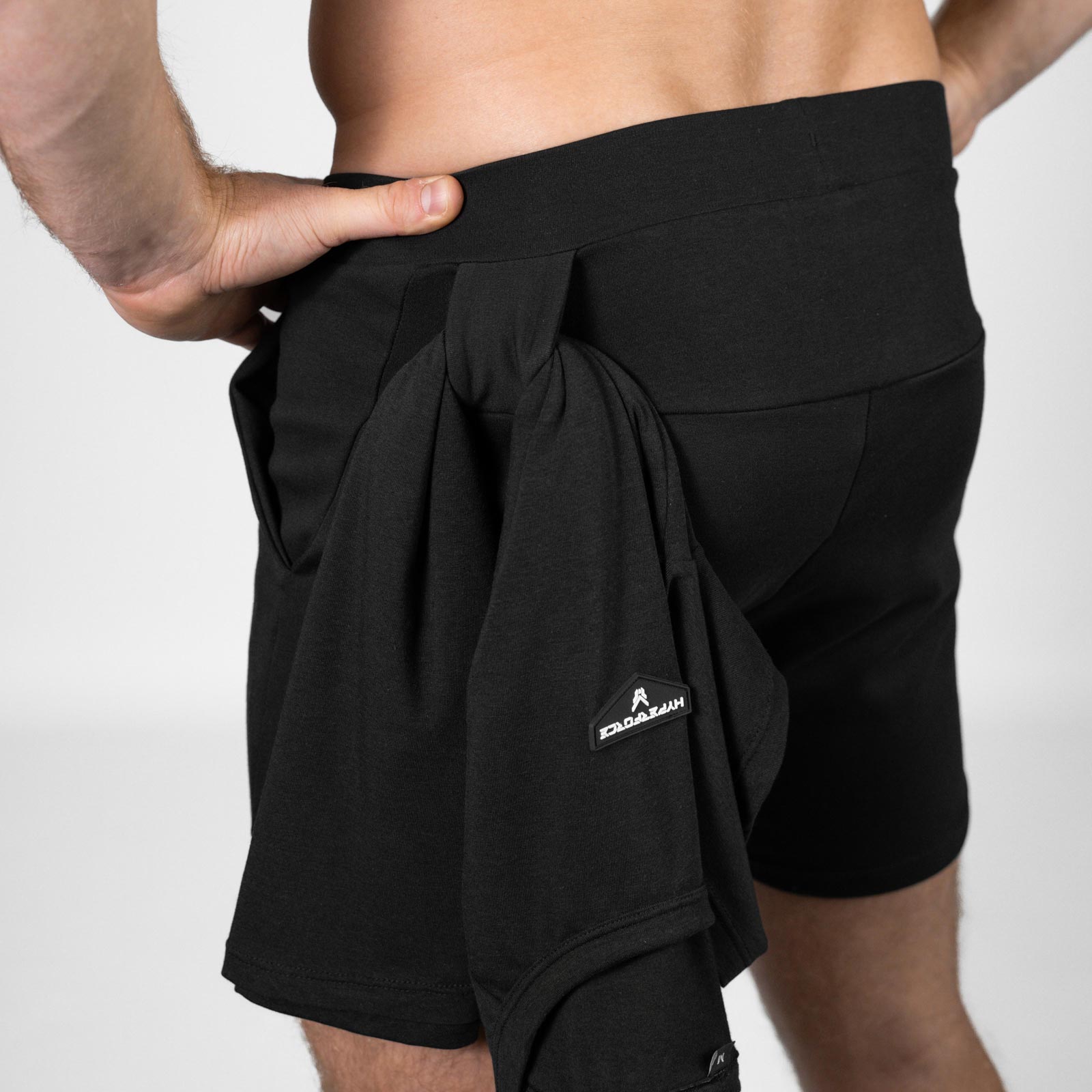 HYPERFORCE® Athletic Style Muscle Fit Stretch Shorts schwarz Gym Training Fitness Shirt Loop