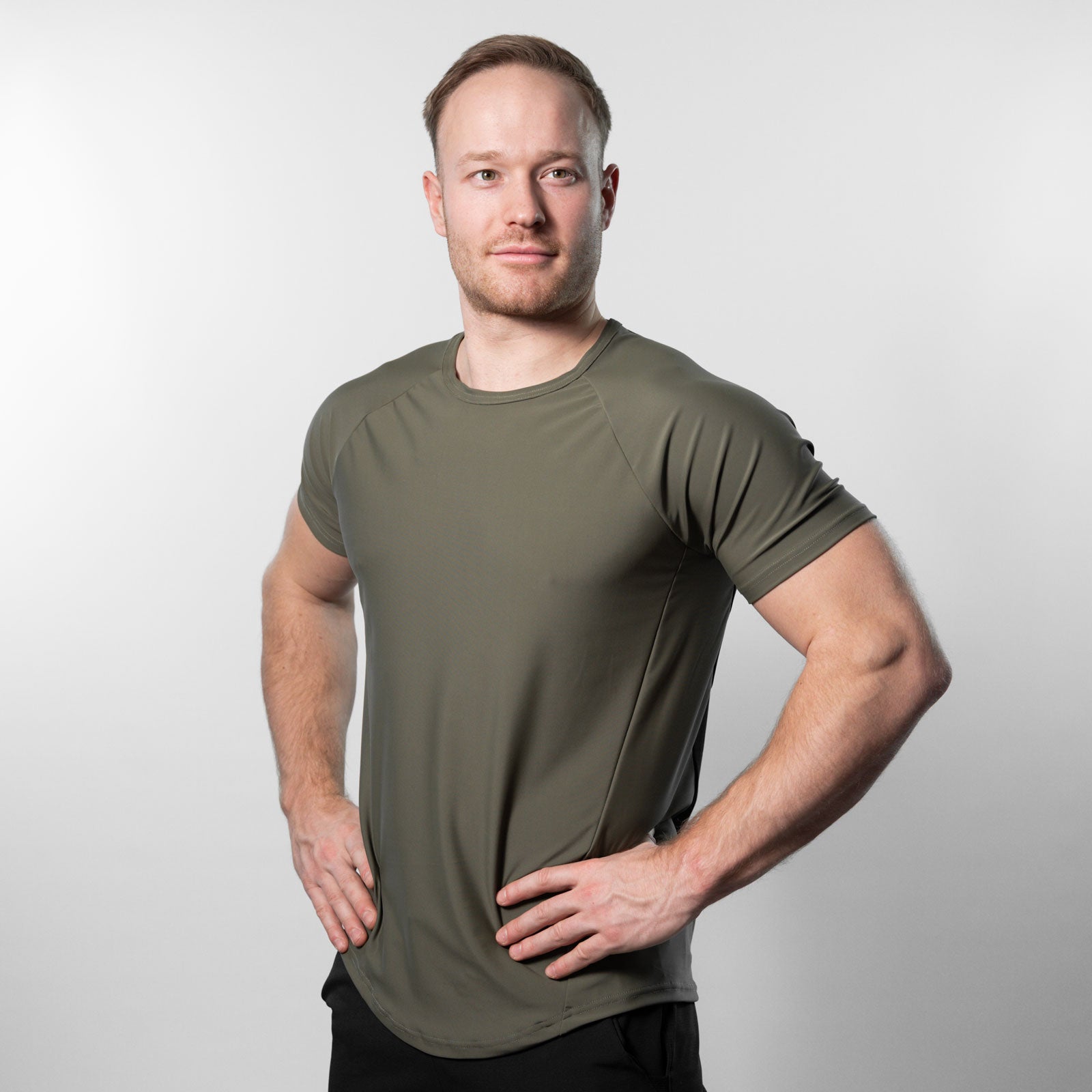 Reflexed Fit Lycra® Mesh-Back Training T-Shirt – Khaki