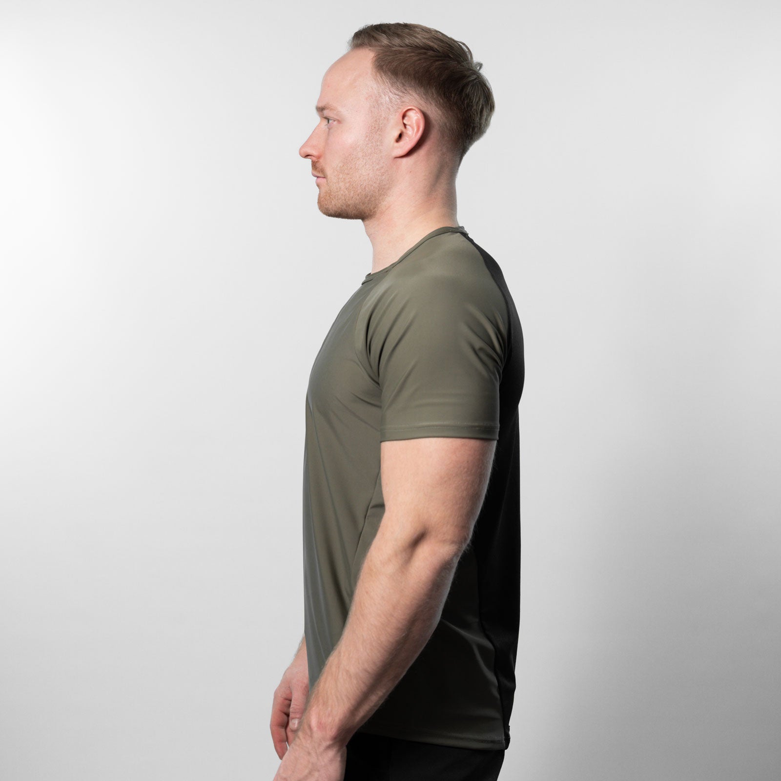 Reflexed Fit Lycra® Mesh-Back Training T-Shirt – Khaki