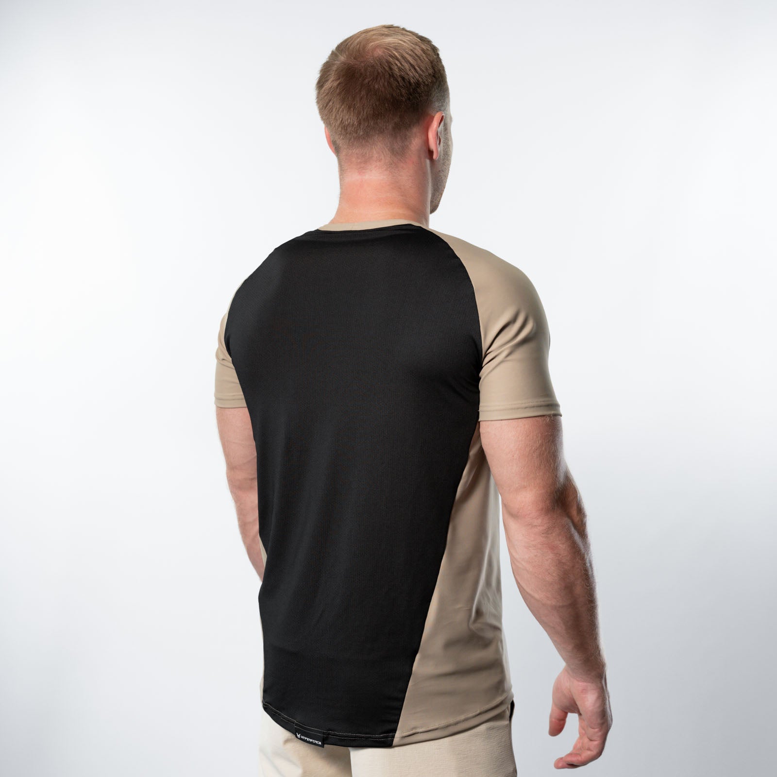 Reflexed Fit Lycra® Mesh-Back Training T-Shirt – Taupe