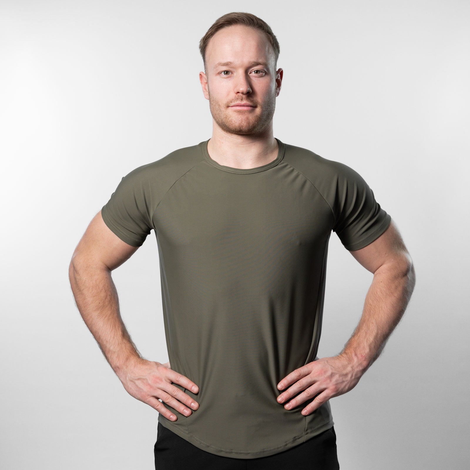 Reflexed Fit Lycra® Mesh-Back Training T-Shirt – Khaki